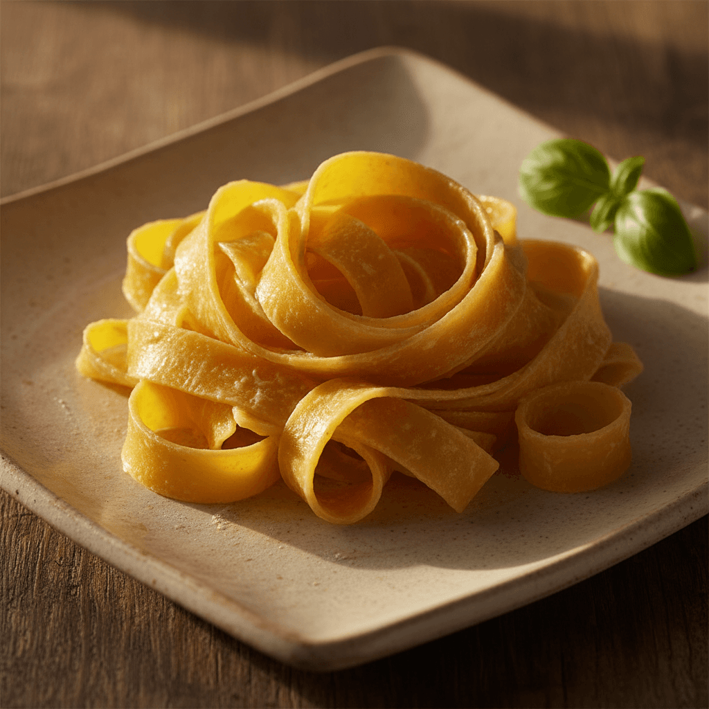 Plato de pasta fresca casera con salsa italiana