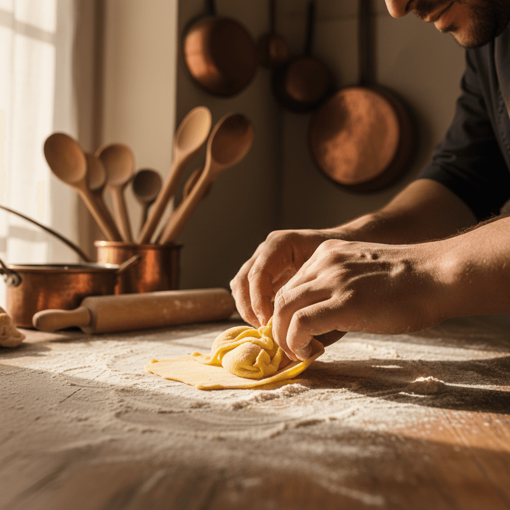 Preparación artesanal de pasta fresca