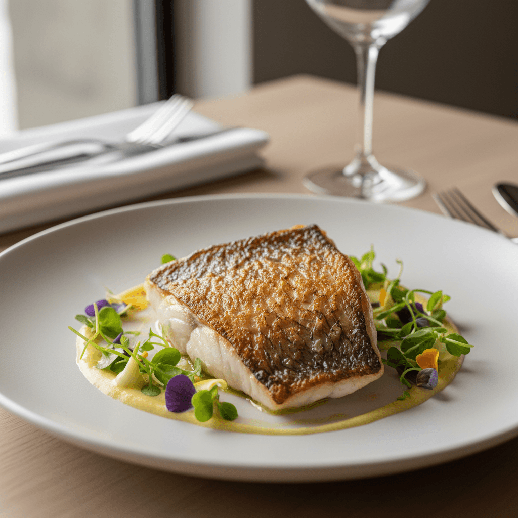 Branzino a la sal con verduras frescas de temporada